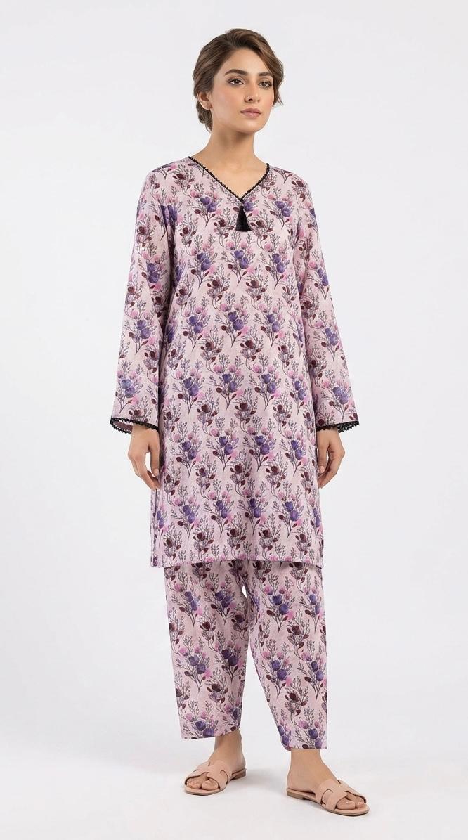 2 Piece Printed Lawn 10066